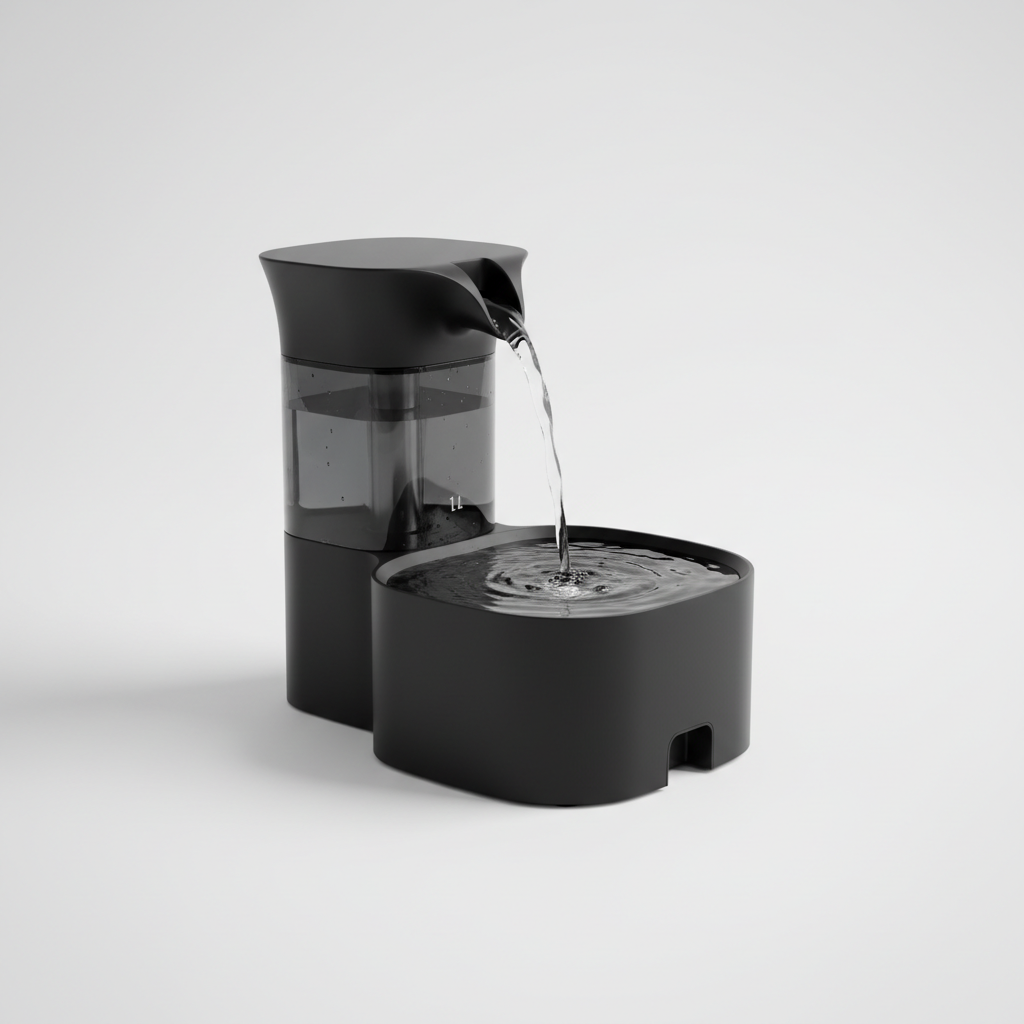 Black Automatic Cat Water Fountain 3L